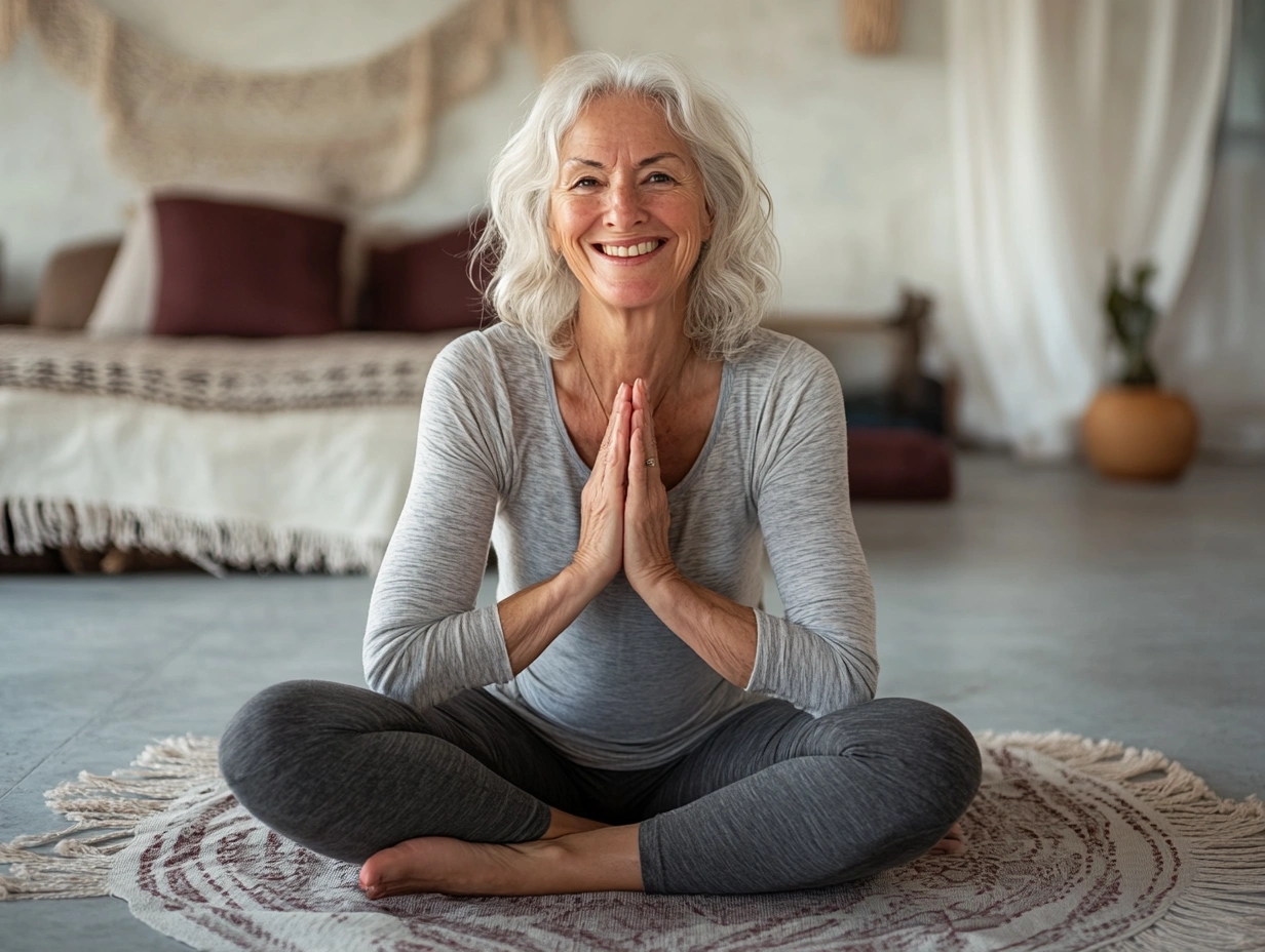 Літня людина після практики йоги